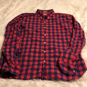 J Crew Factory red & blue checked shirt XL